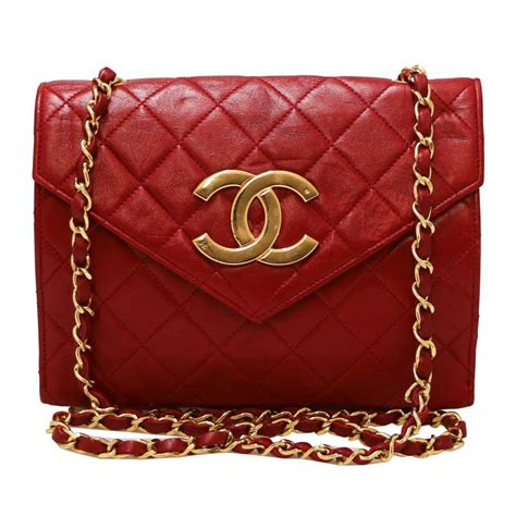 sac chanel vintage rouge|Vintage Chanel purses.